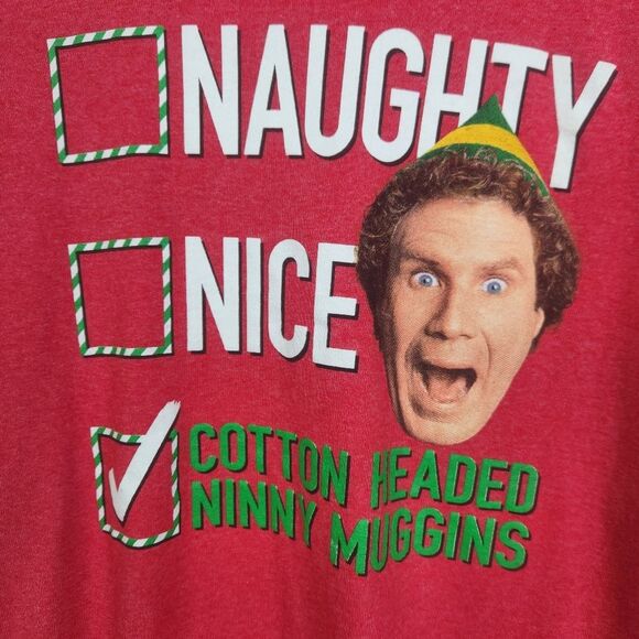 Elf Mens Cotton Headed Ninny Muggins Short Sleeve Tee Size Medium - Picture 4 of 5